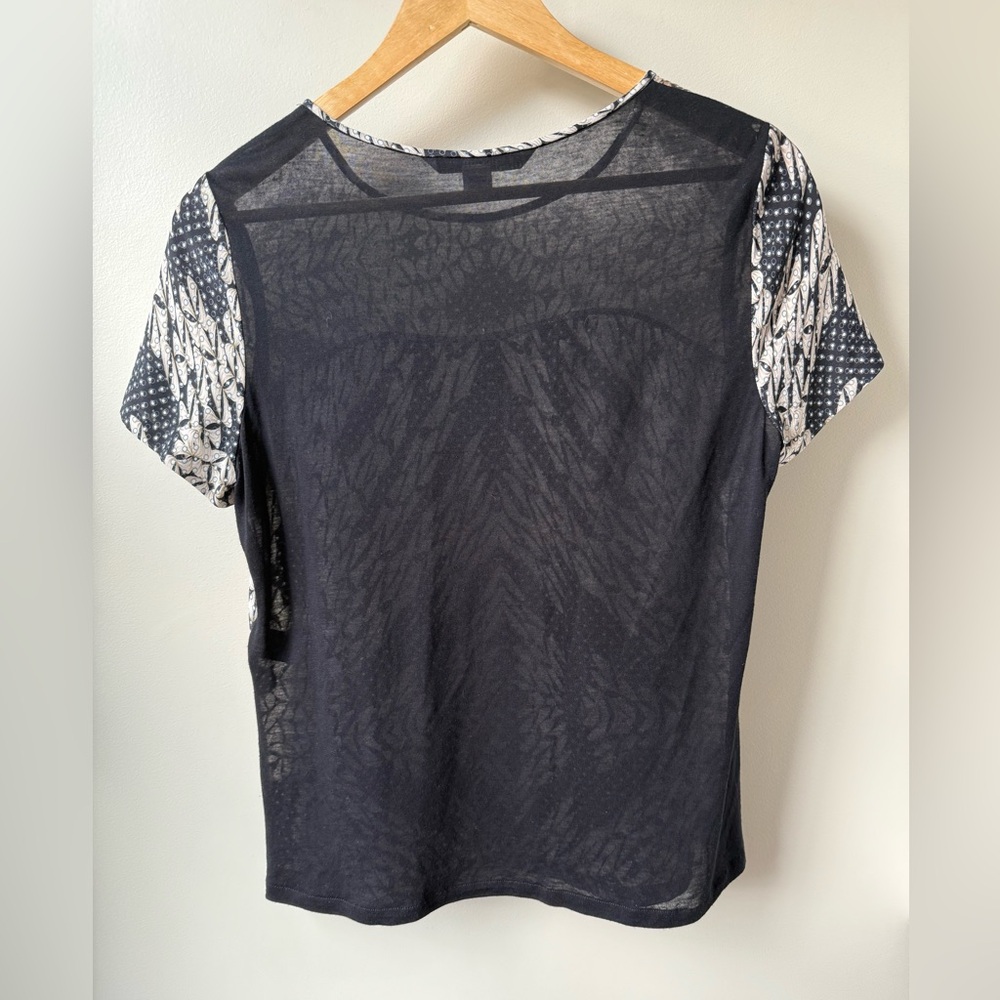 DIANE VON FURSTENBERG Angela Panther Tee Shirt Top Revolve Silk Semi Sheer 6‎ - Picture 2 of 8